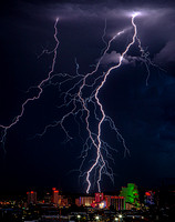 Lightning Strike over Downtown Reno,Nevada