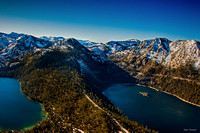 Emerald Bay Lake Tahoe from a helicopter